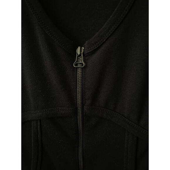 T Alexander Wong Women's Black Bodycon Sleeveless Knit Zip Up Front Mini Dress M - Picture 5 of 9